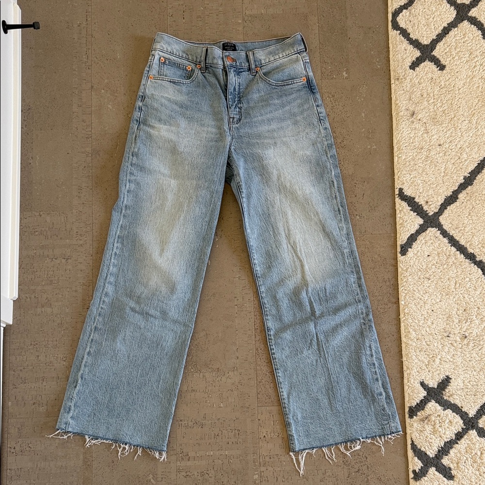 J. Crew Factory Light Blue Wide-Leg Crop Jeans